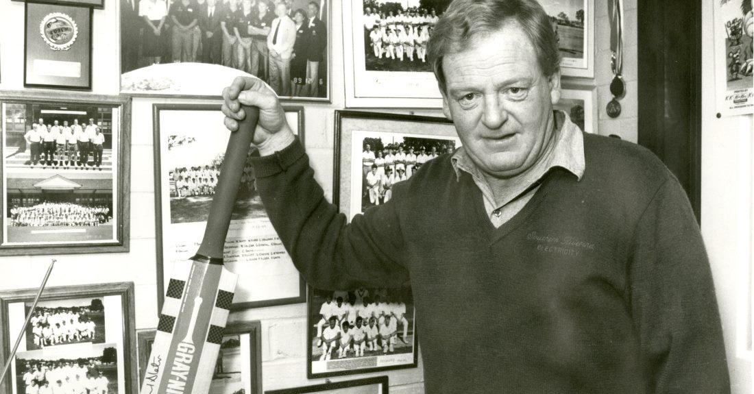 Warren 'Wazza' Smith with some of his cricket memorabilia